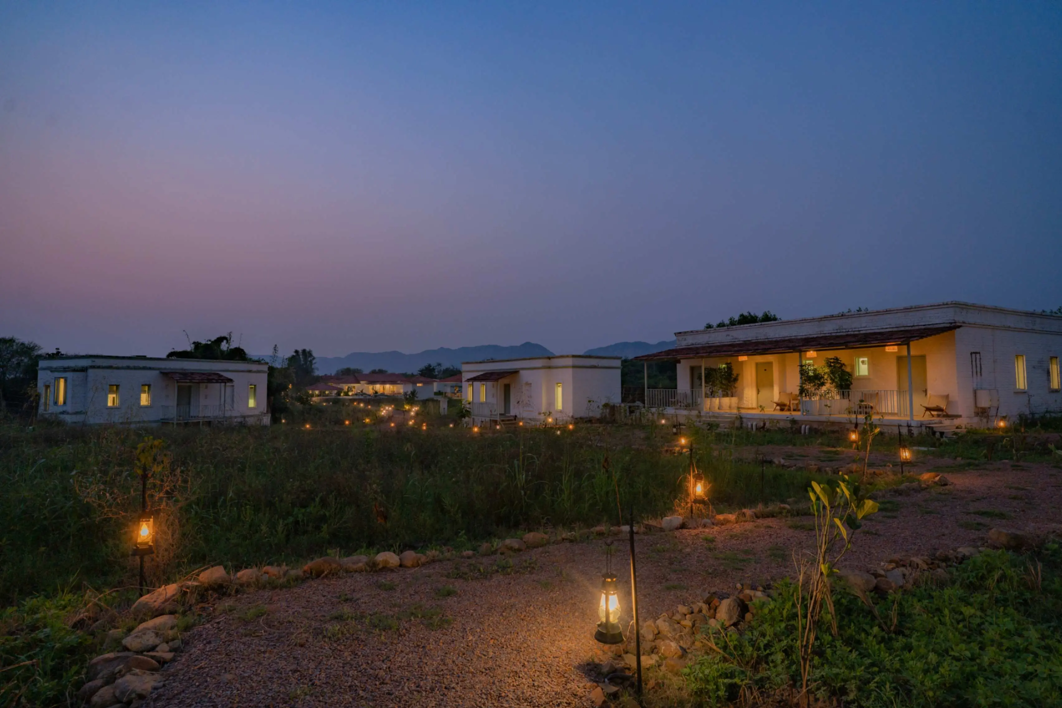 Twilight Illuminated Cottages