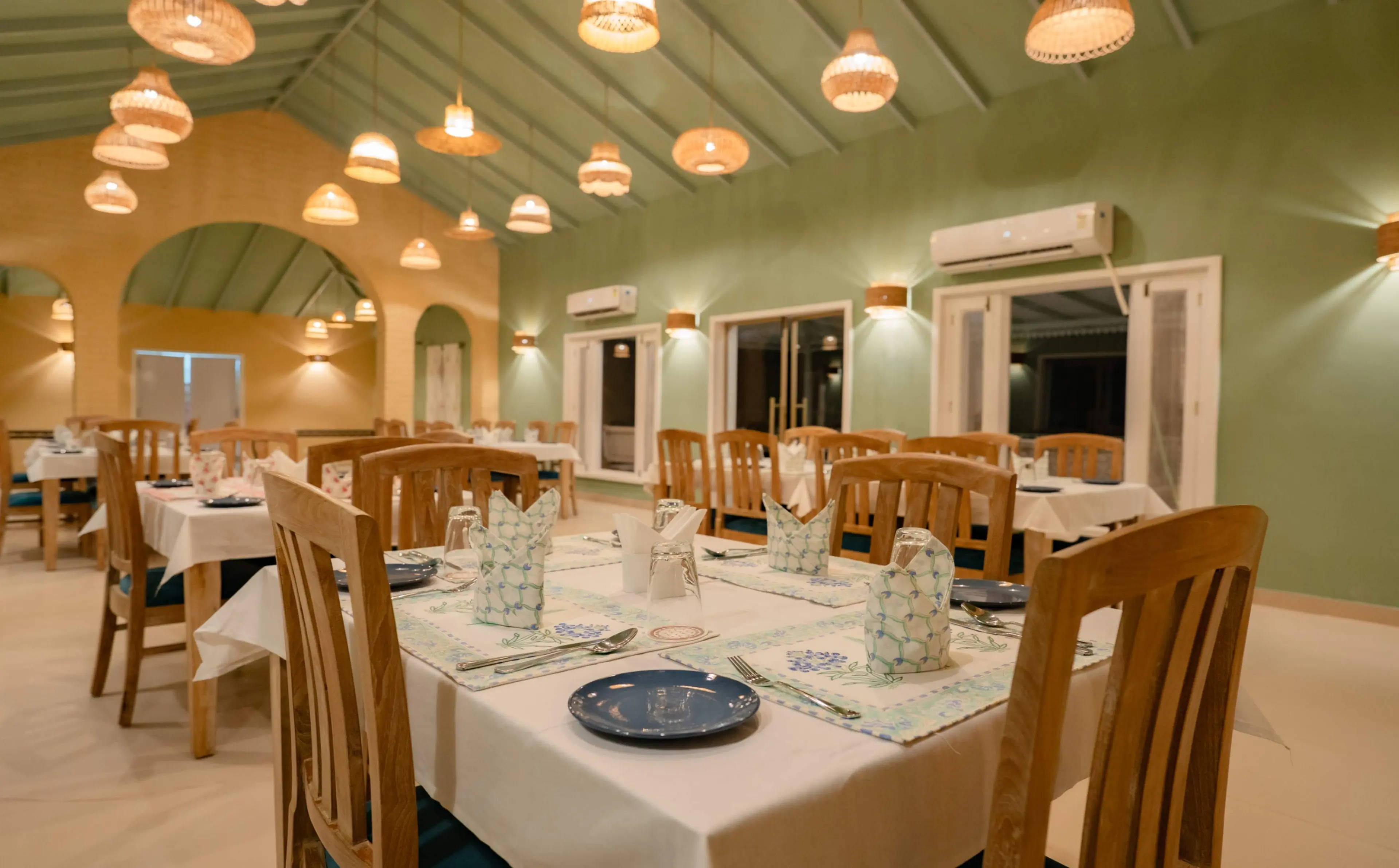 Restaurant Dining Hall with Brick Arches